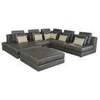 112" Modular Sectional Sofa & Chaise Lounge with Movable Ottoman