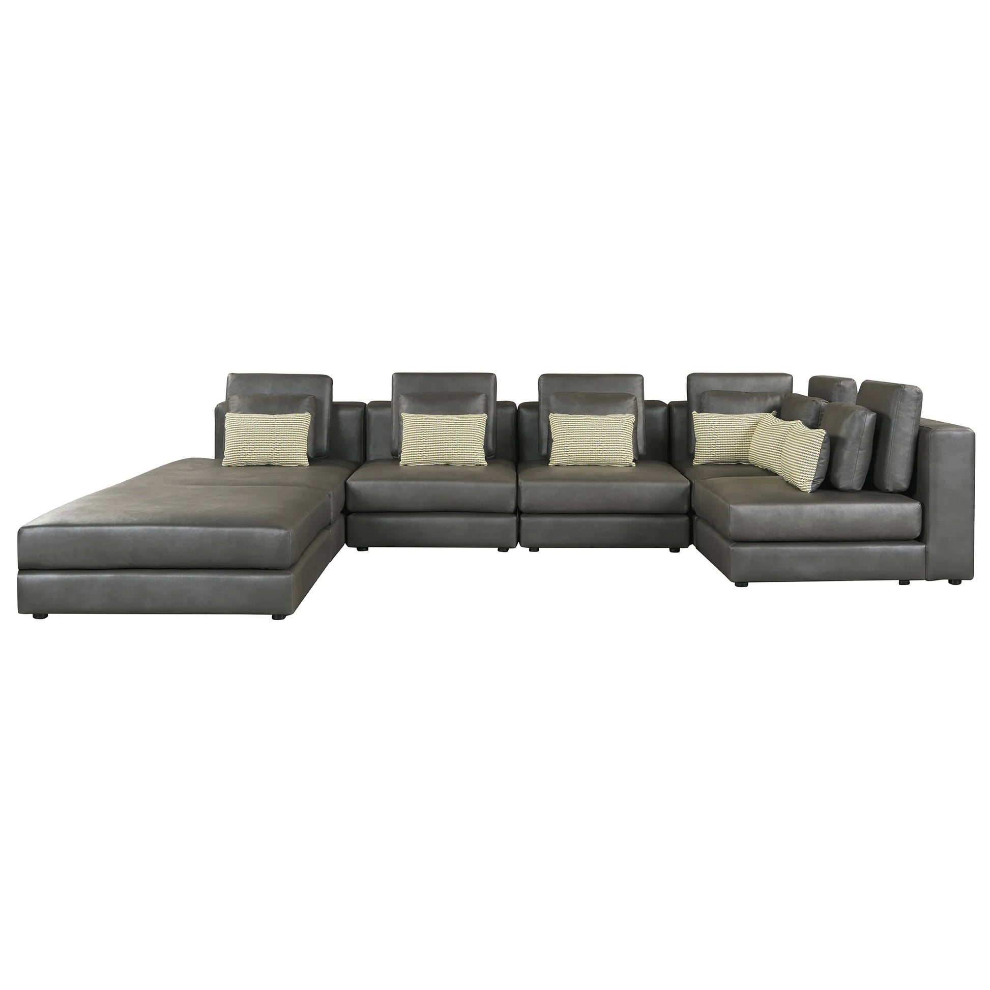 112" Modular Sectional Sofa & Chaise Lounge with Movable Ottoman
