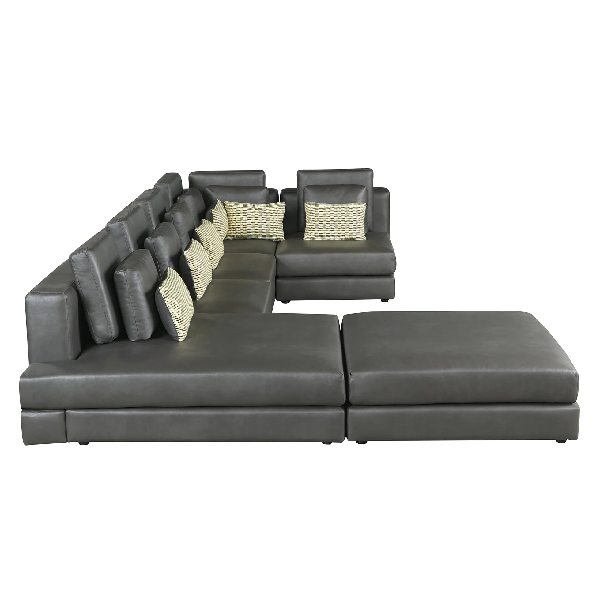 112" Modular Sectional Sofa & Chaise Lounge with Movable Ottoman