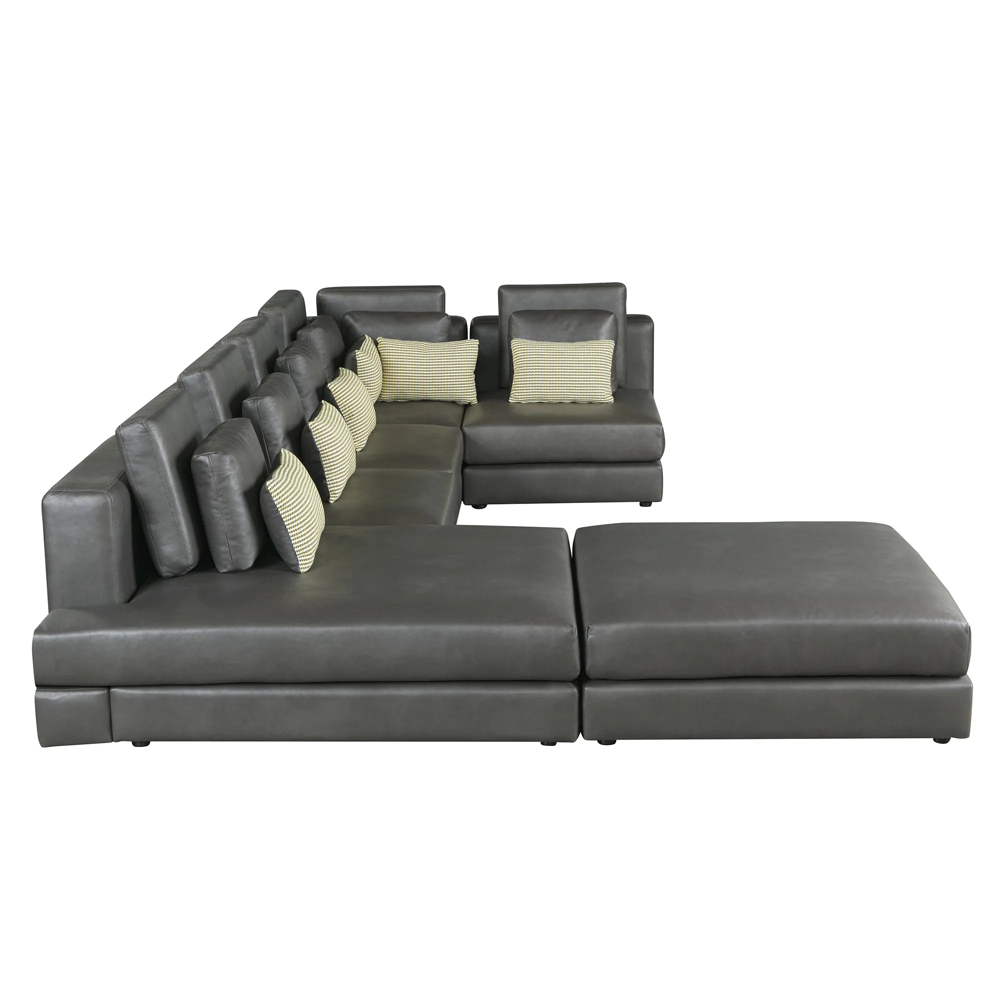 112" Modular Sectional Sofa & Chaise Lounge with Movable Ottoman