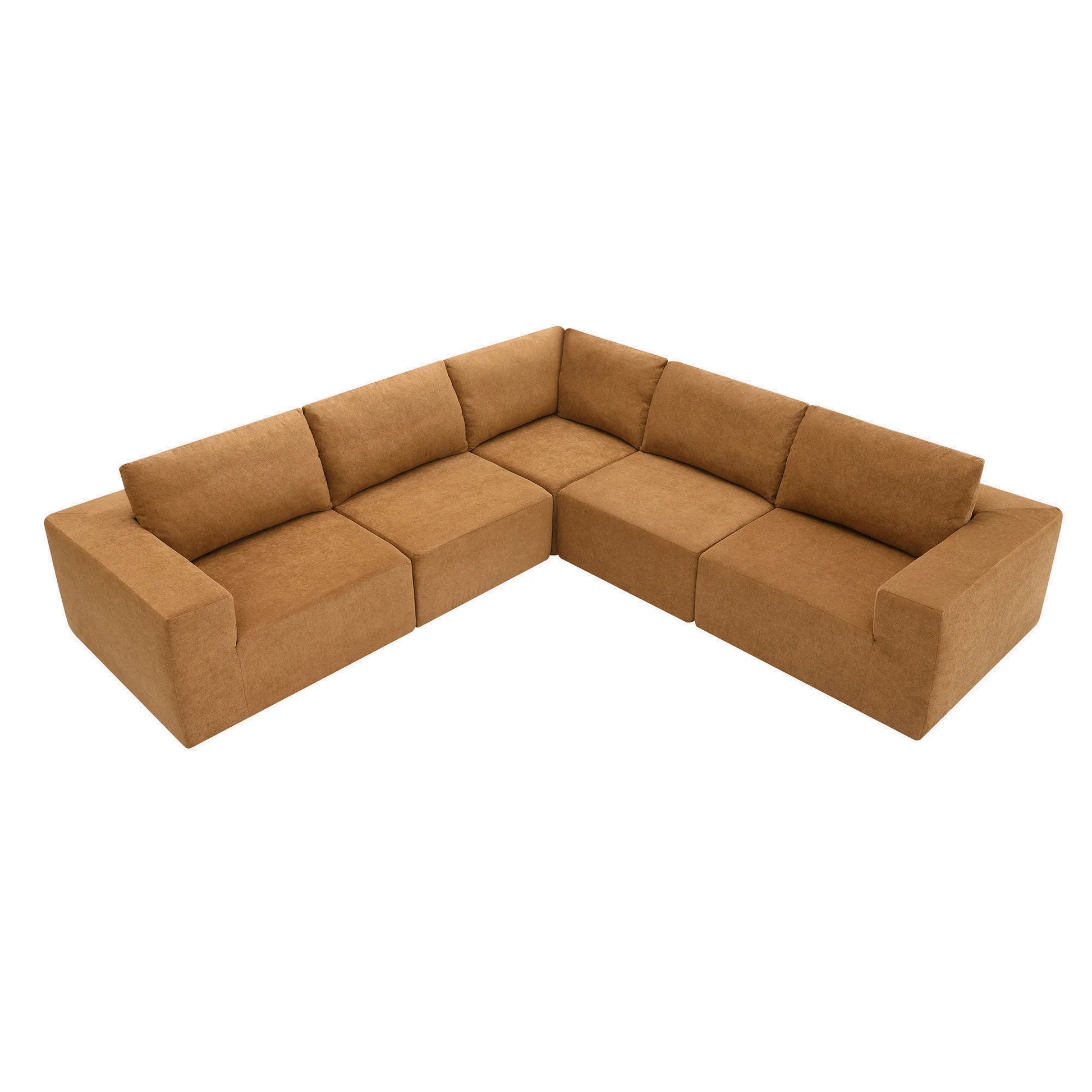 116" 5-Piece Upholstered Modern Modular Sectional Sofa