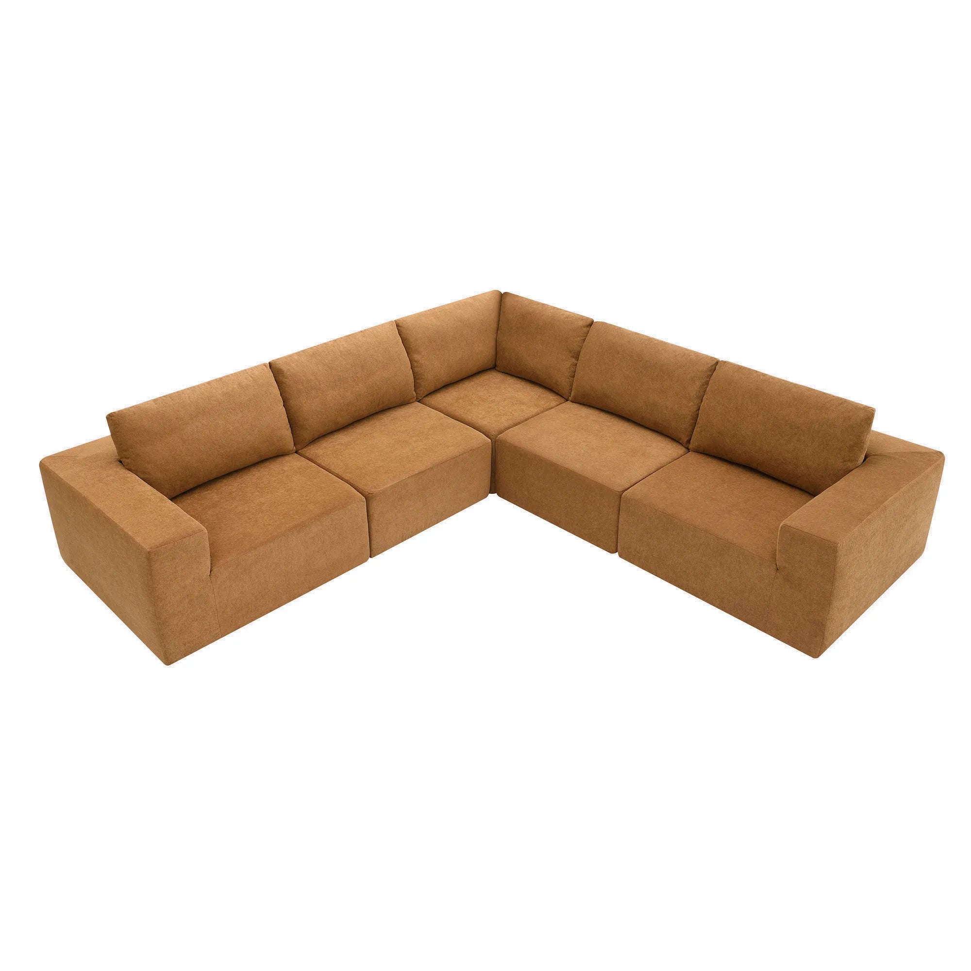 116" 5-Piece Upholstered Modern Modular Sectional Sofa