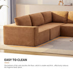 116" 5-Piece Upholstered Modern Modular Sectional Sofa