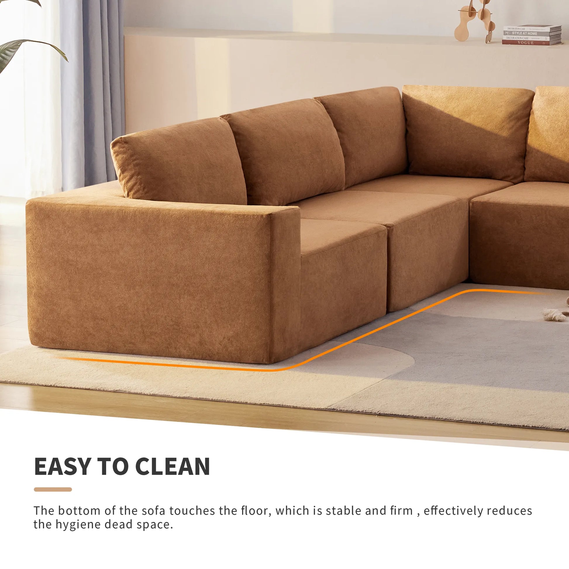 116" 5-Piece Upholstered Modern Modular Sectional Sofa