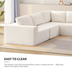 116" 5-Piece Upholstered Modern Modular Sectional Sofa