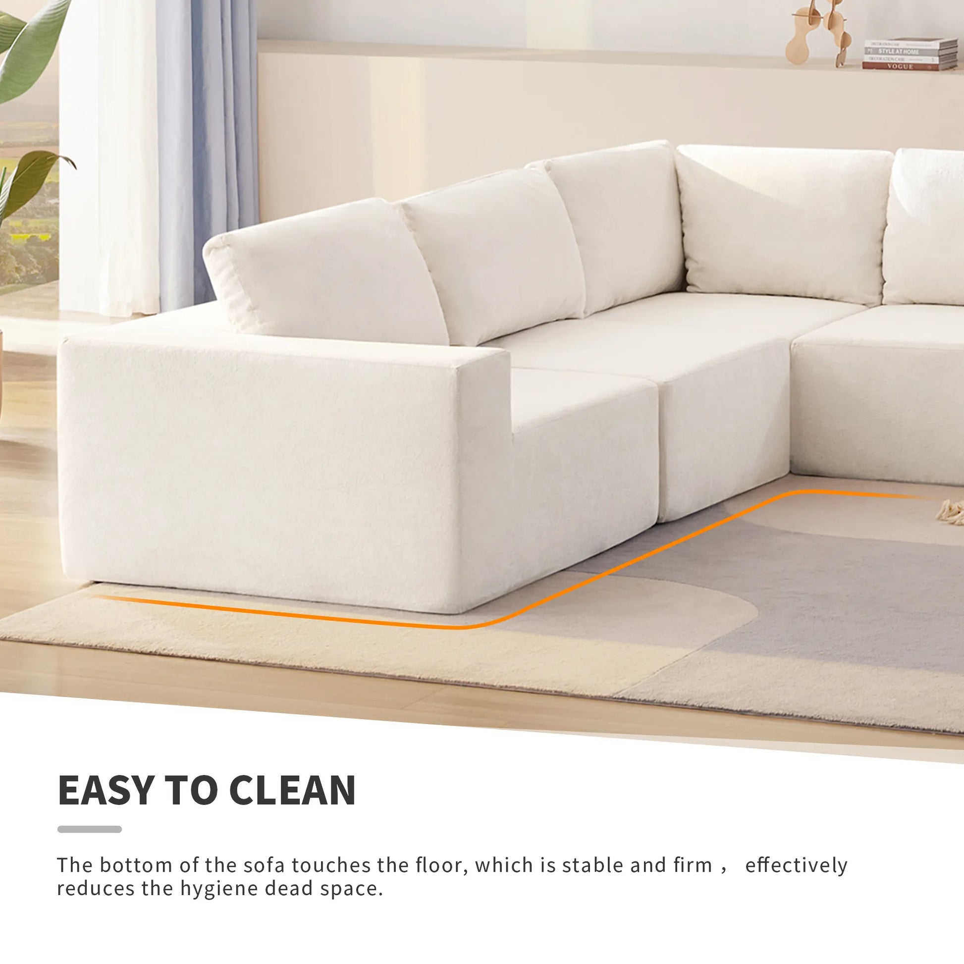 116" 5-Piece Upholstered Modern Modular Sectional Sofa