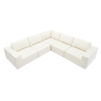 116" 5-Piece Upholstered Modern Modular Sectional Sofa