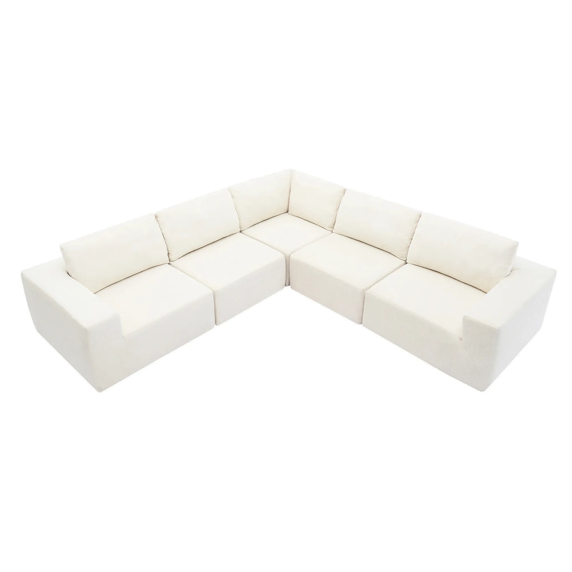 116" 5-Piece Upholstered Modern Modular Sectional Sofa