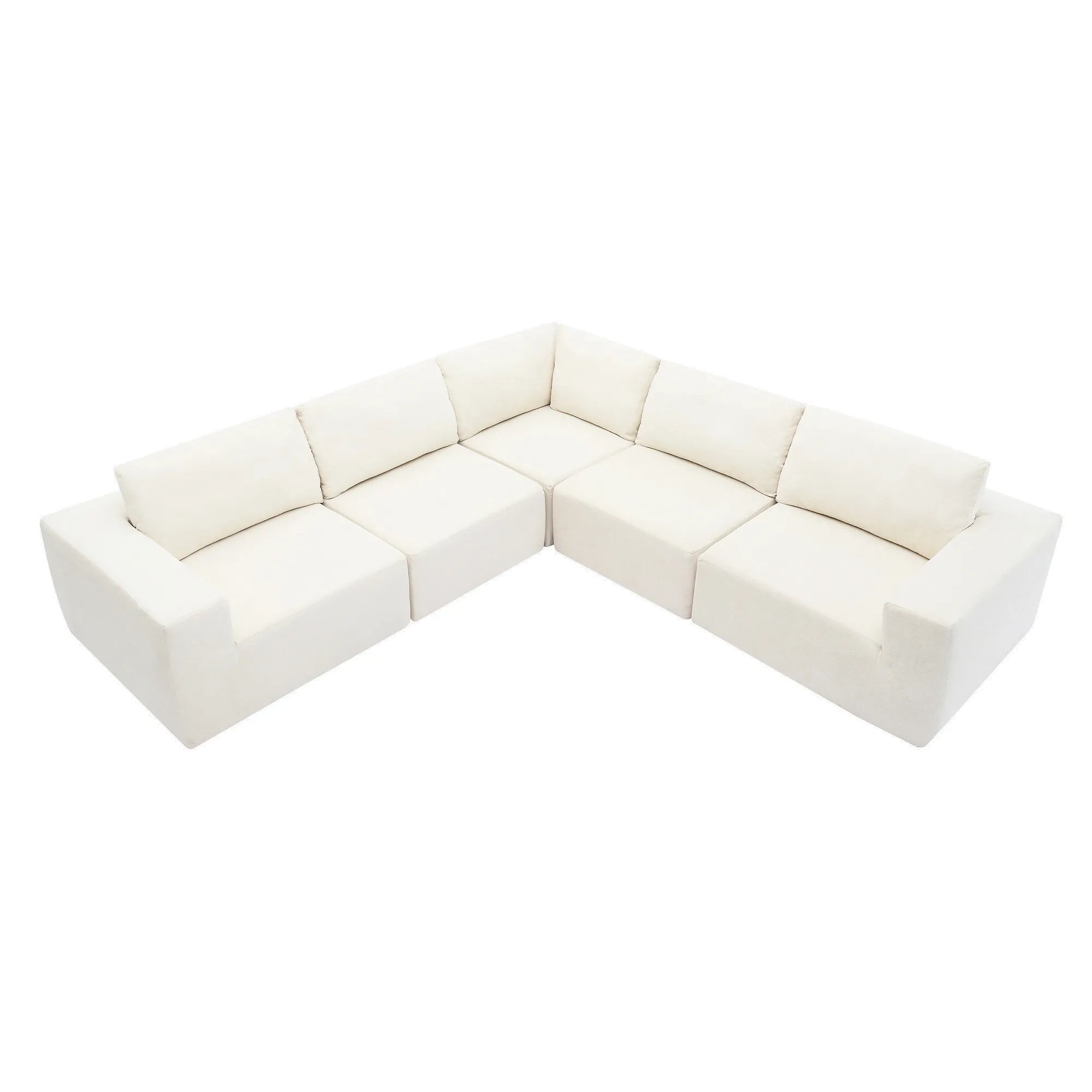 116" 5-Piece Upholstered Modern Modular Sectional Sofa