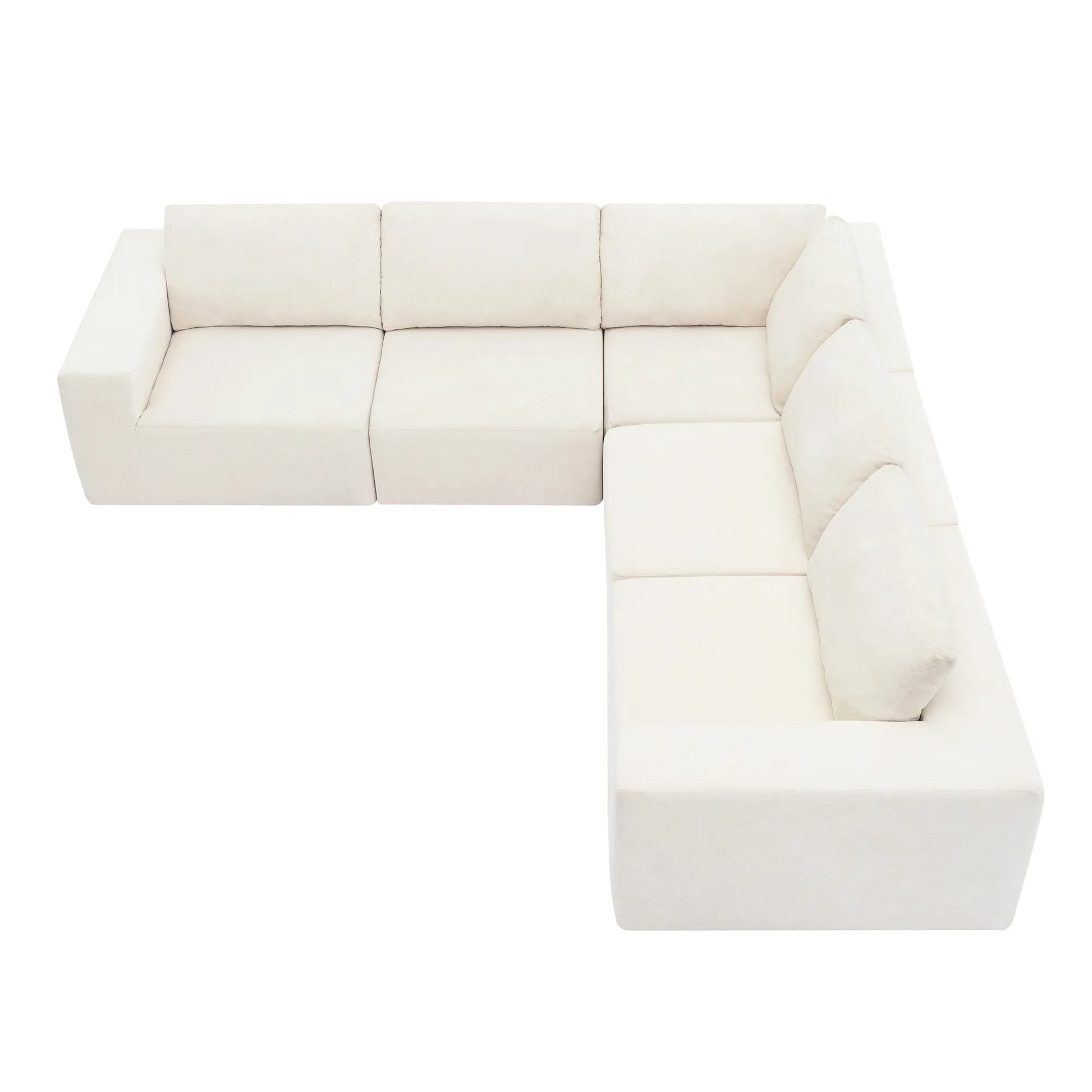 116" 5-Piece Upholstered Modern Modular Sectional Sofa