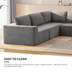 116" 5-Piece Upholstered Modern Modular Sectional Sofa
