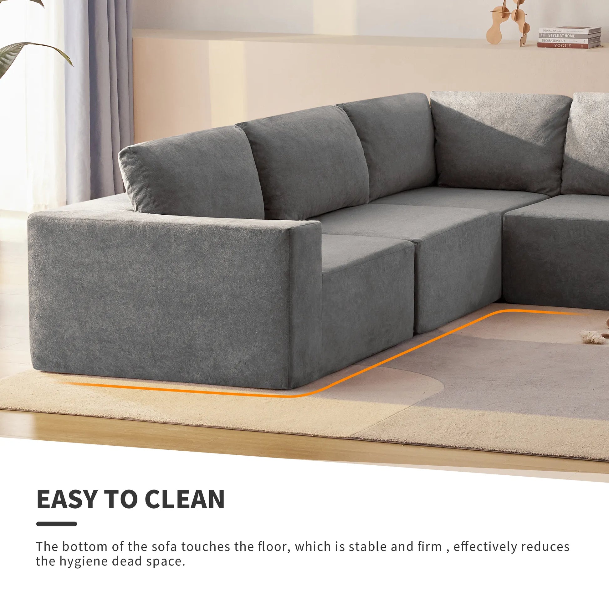 116" 5-Piece Upholstered Modern Modular Sectional Sofa
