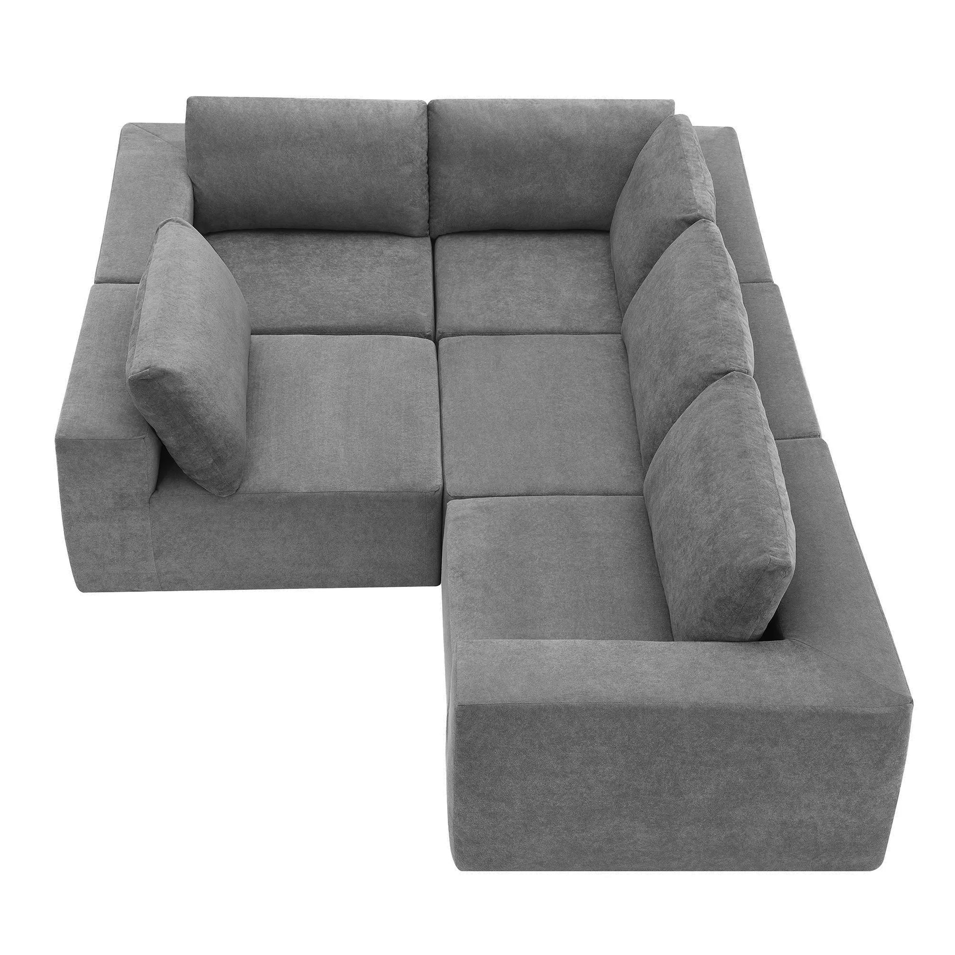 116" 5-Piece Upholstered Modern Modular Sectional Sofa