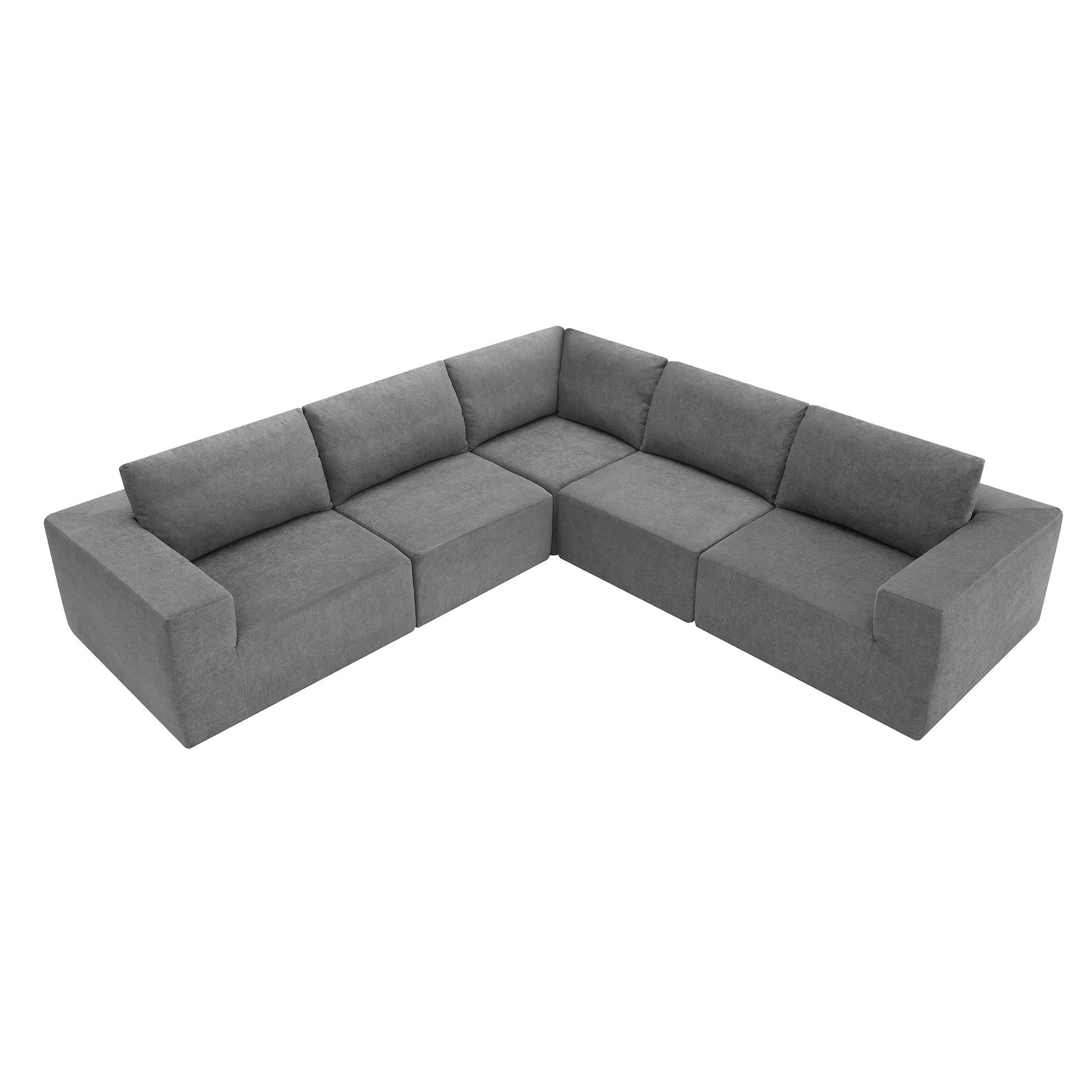 116" 5-Piece Upholstered Modern Modular Sectional Sofa