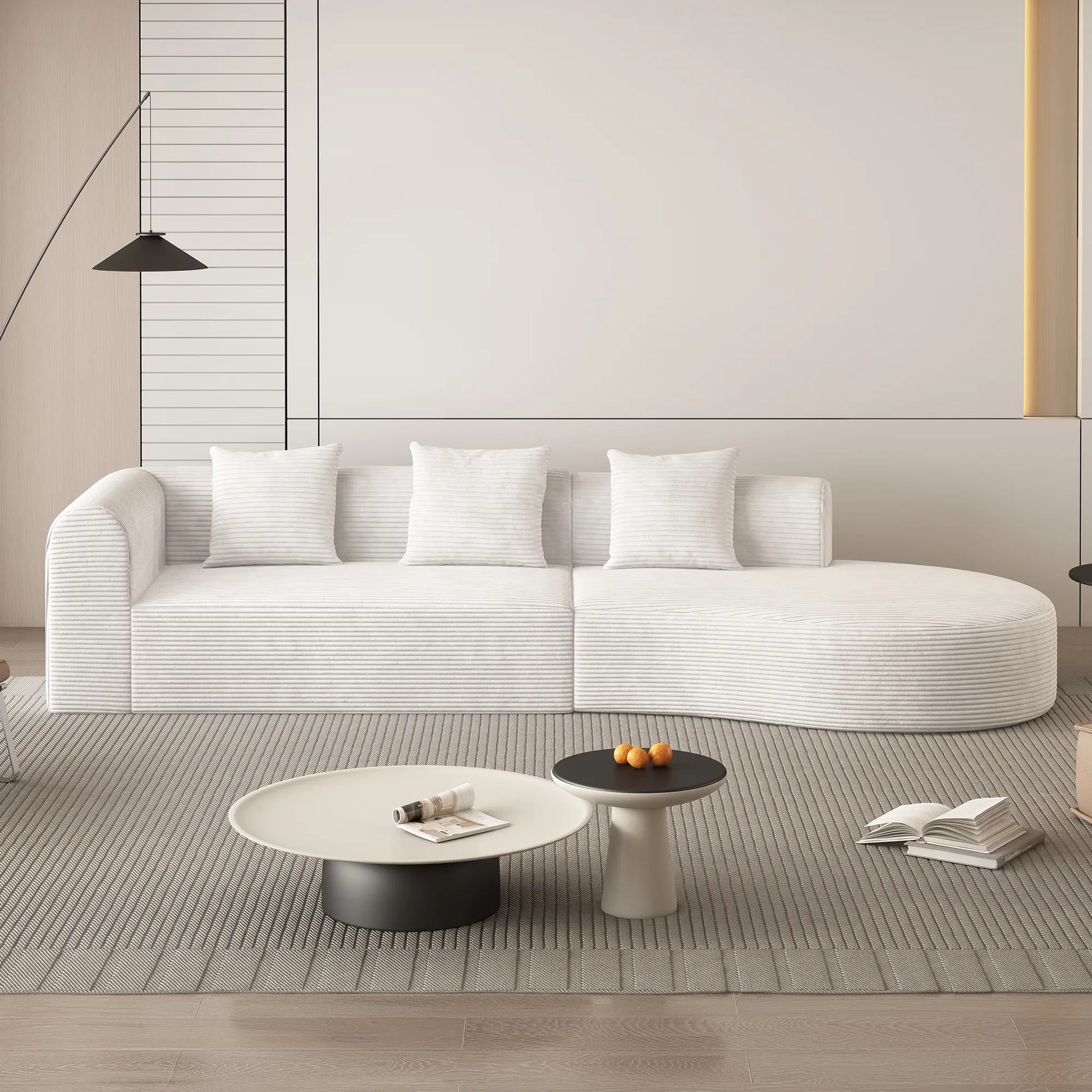 123" 4 Seater Oversized Cloud Corduroy Modular Compressed Sofa
