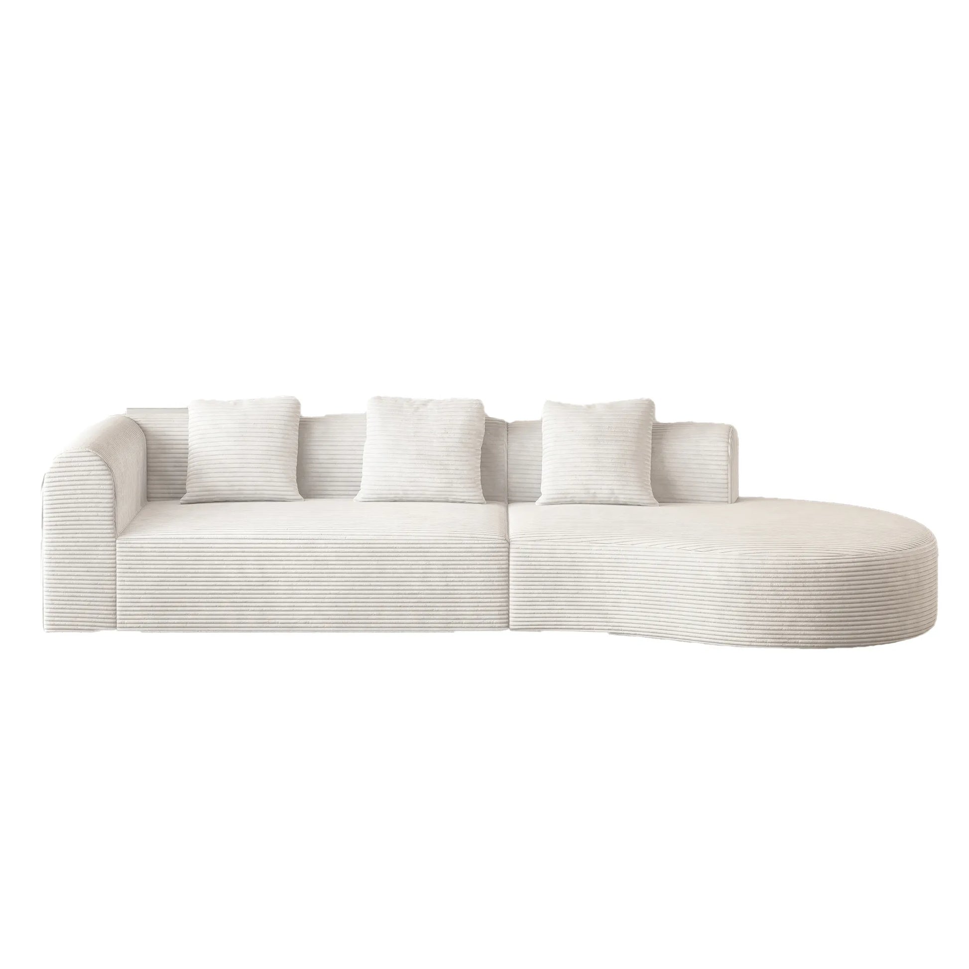 123" 4 Seater Oversized Cloud Corduroy Modular Compressed Sofa