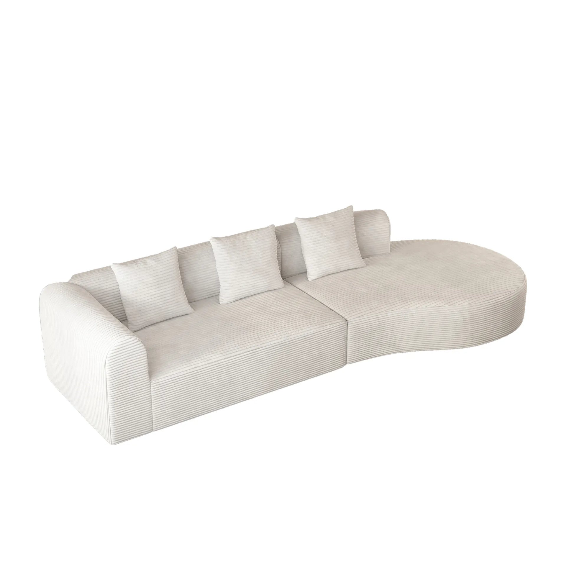 123" 4 Seater Oversized Cloud Corduroy Modular Compressed Sofa
