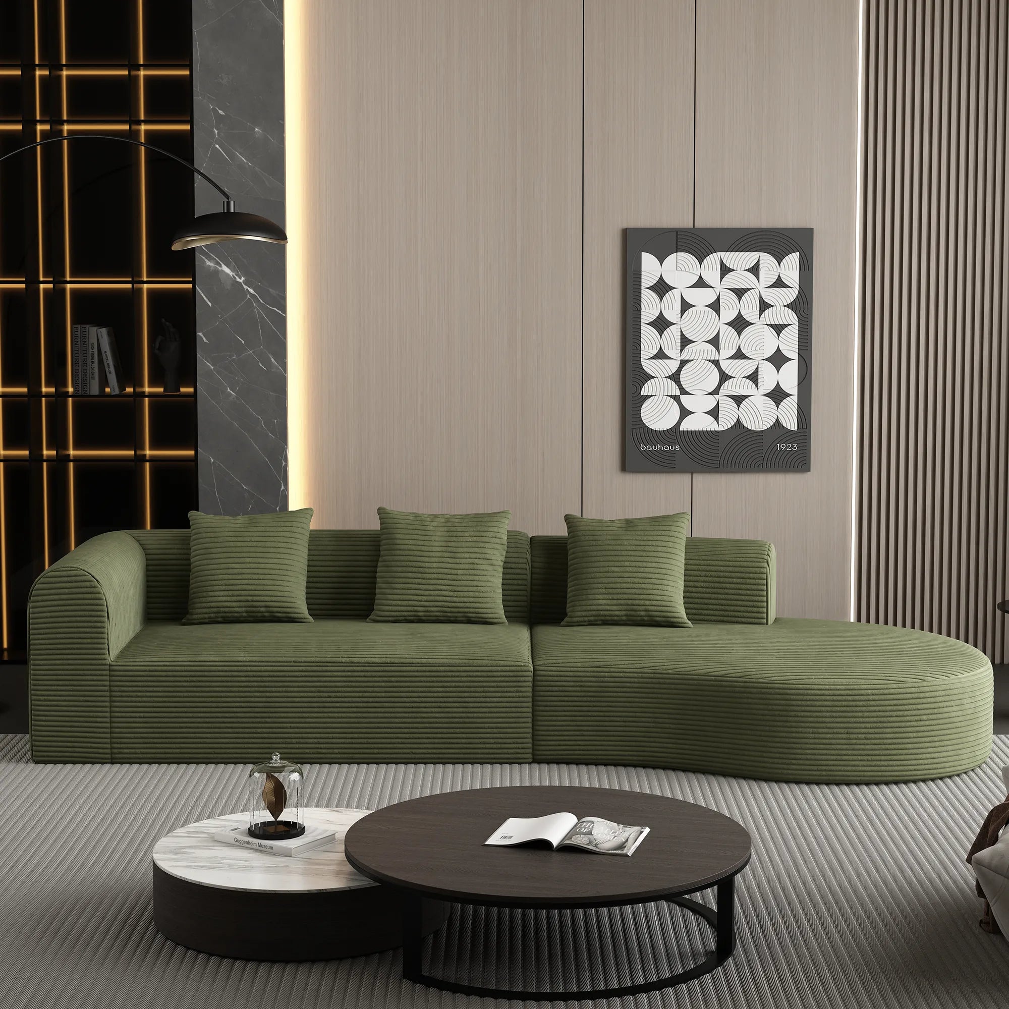 123" 4 Seater Oversized Cloud Corduroy Modular Compressed Sofa