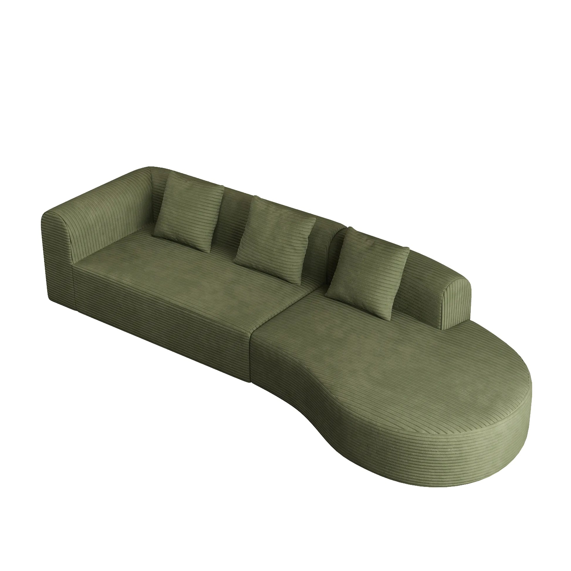 123" 4 Seater Oversized Cloud Corduroy Modular Compressed Sofa