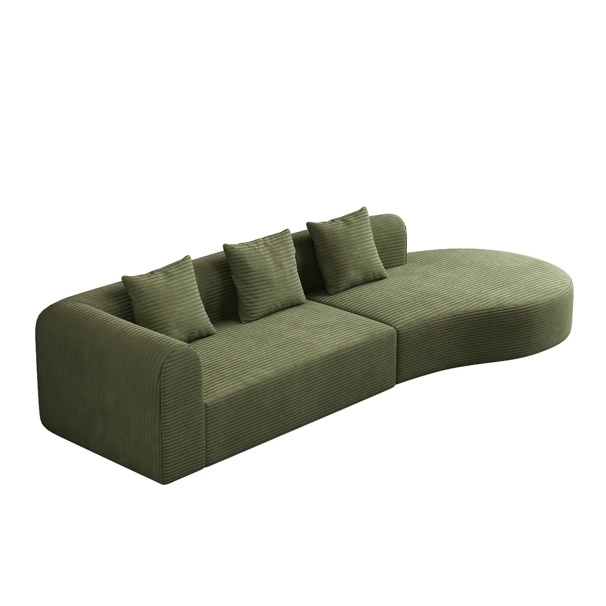 123" 4 Seater Oversized Cloud Corduroy Modular Compressed Sofa