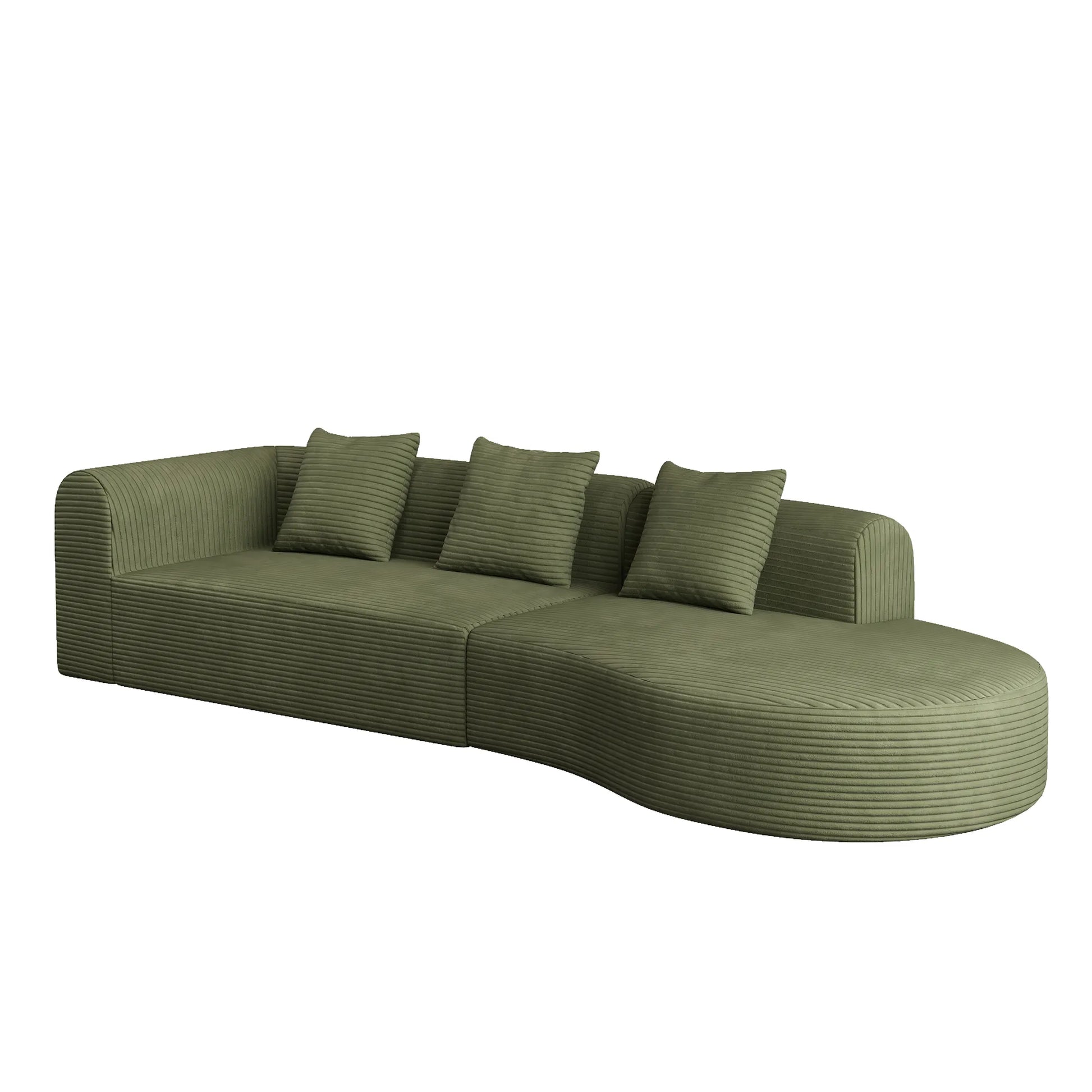 123" 4 Seater Oversized Cloud Corduroy Modular Compressed Sofa
