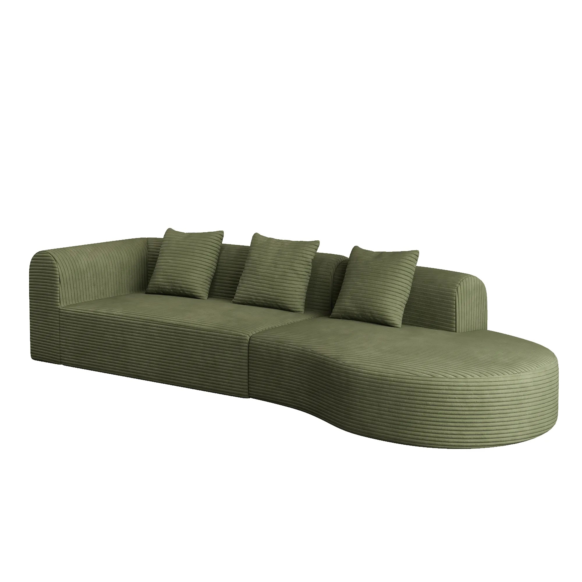 123" 4 Seater Oversized Cloud Corduroy Modular Compressed Sofa