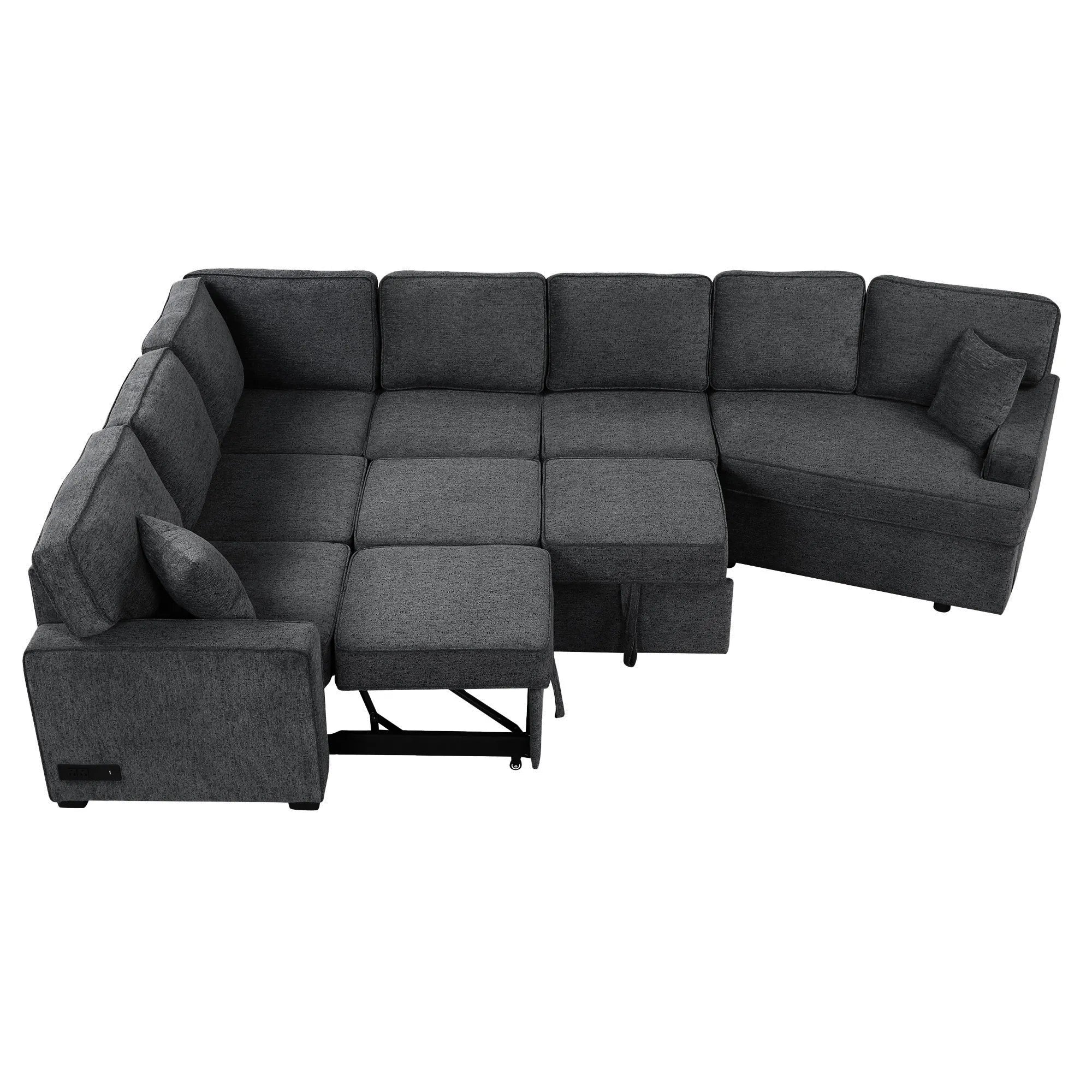 126" L Shape Sectional Sofa Bed