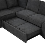 126" L Shape Sectional Sofa Bed