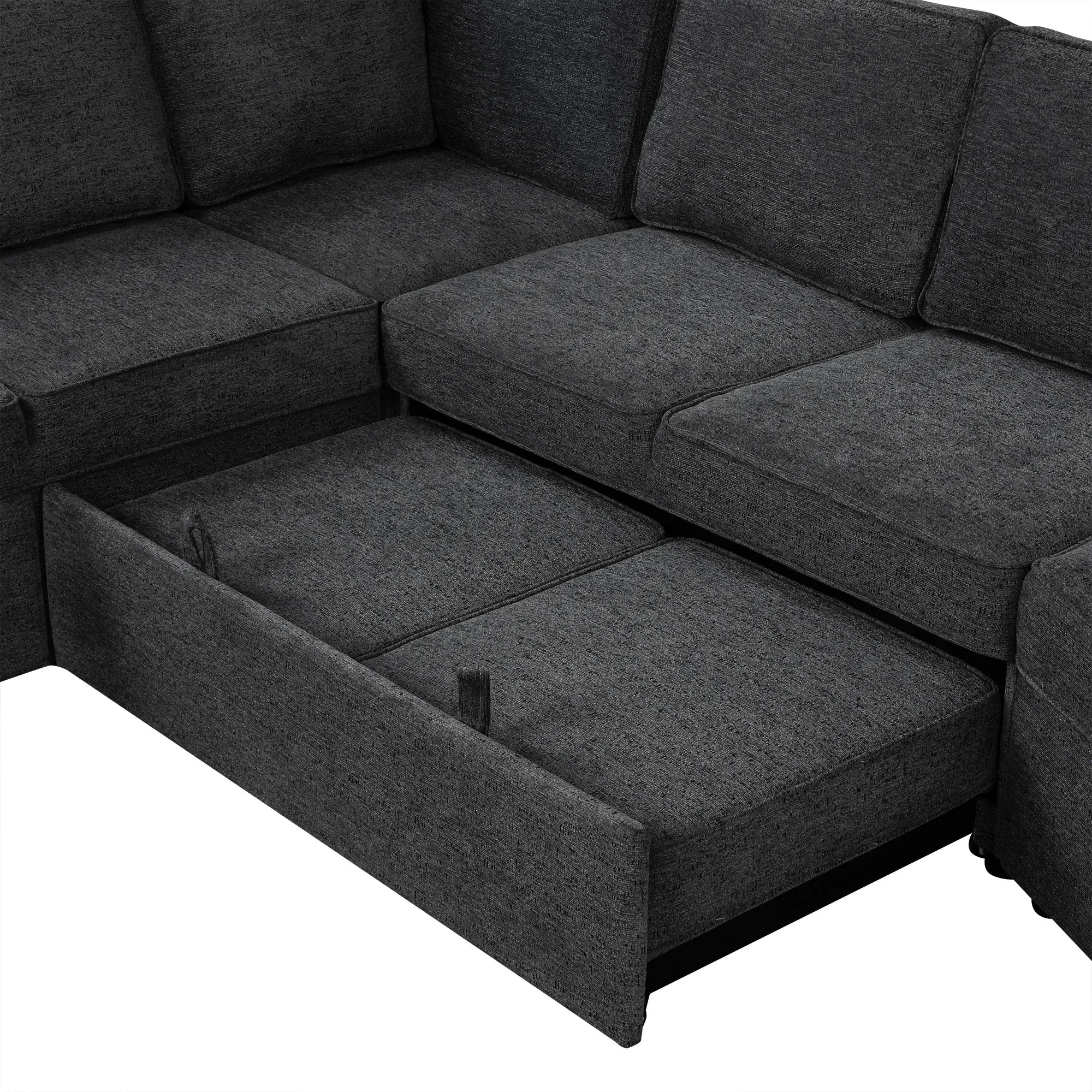 126" L Shape Sectional Sofa Bed