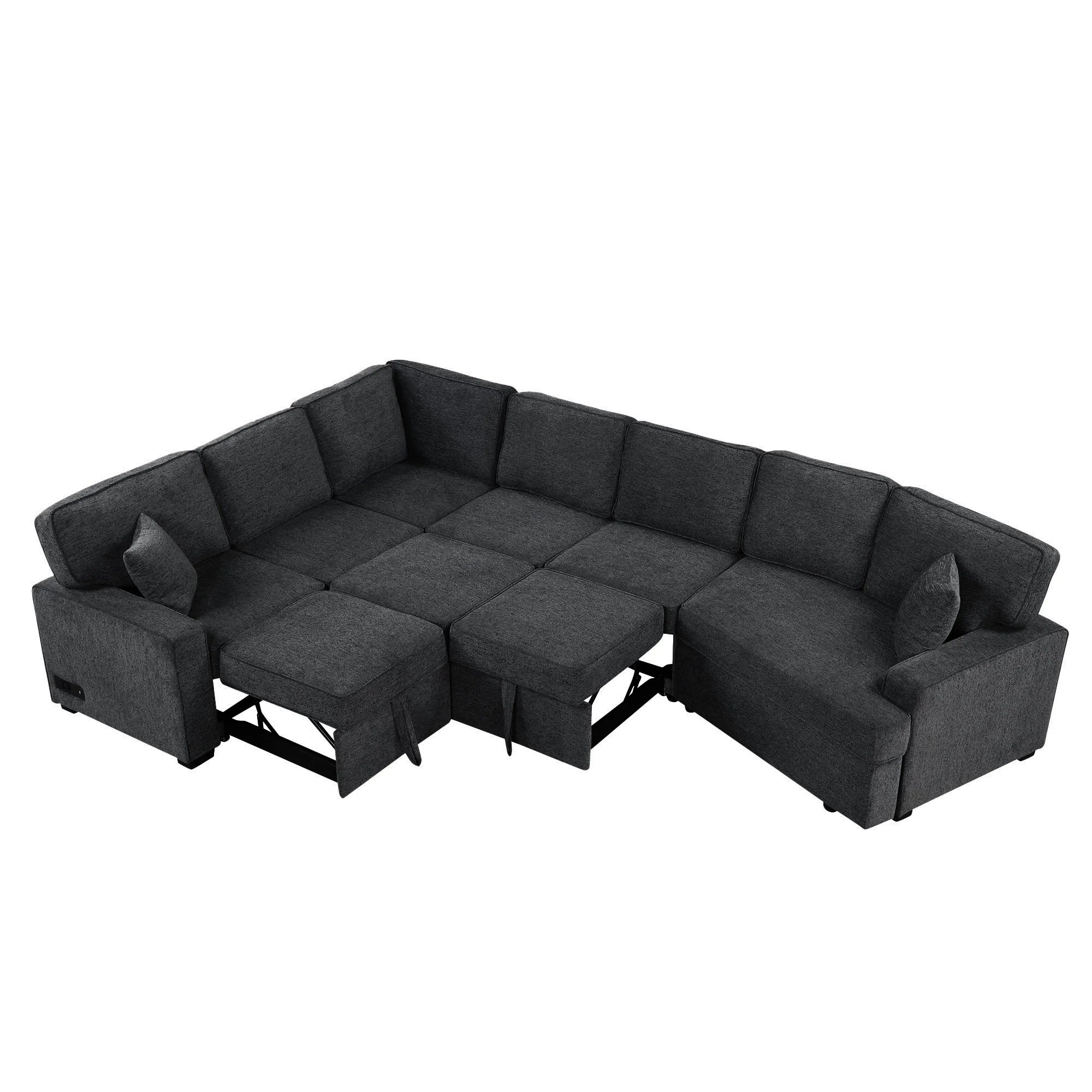 126" L Shape Sectional Sofa Bed