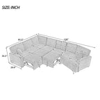 126" L Shape Sectional Sofa Bed