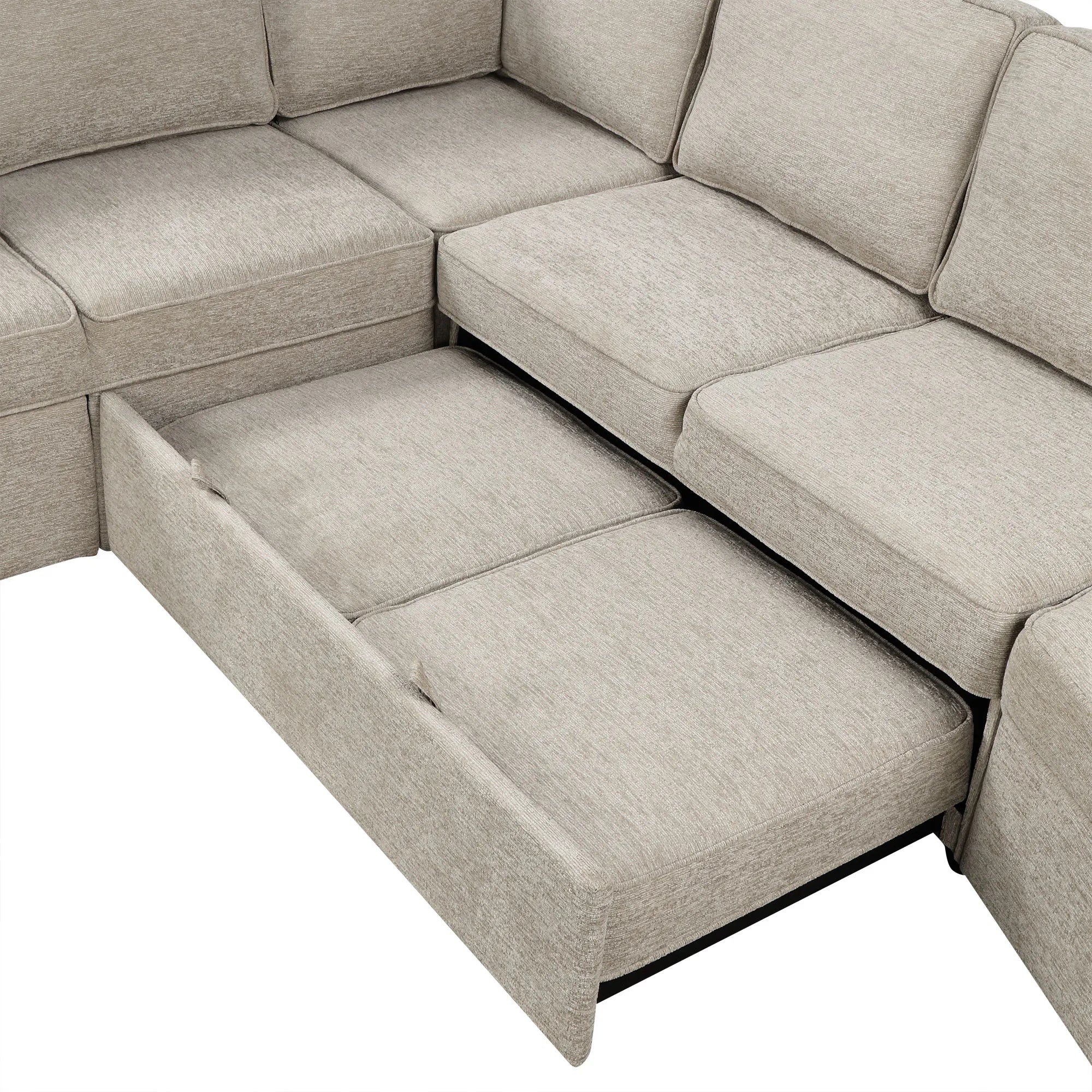 126" L Shape Sectional Sofa Bed