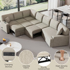 126" L Shape Sectional Sofa Bed