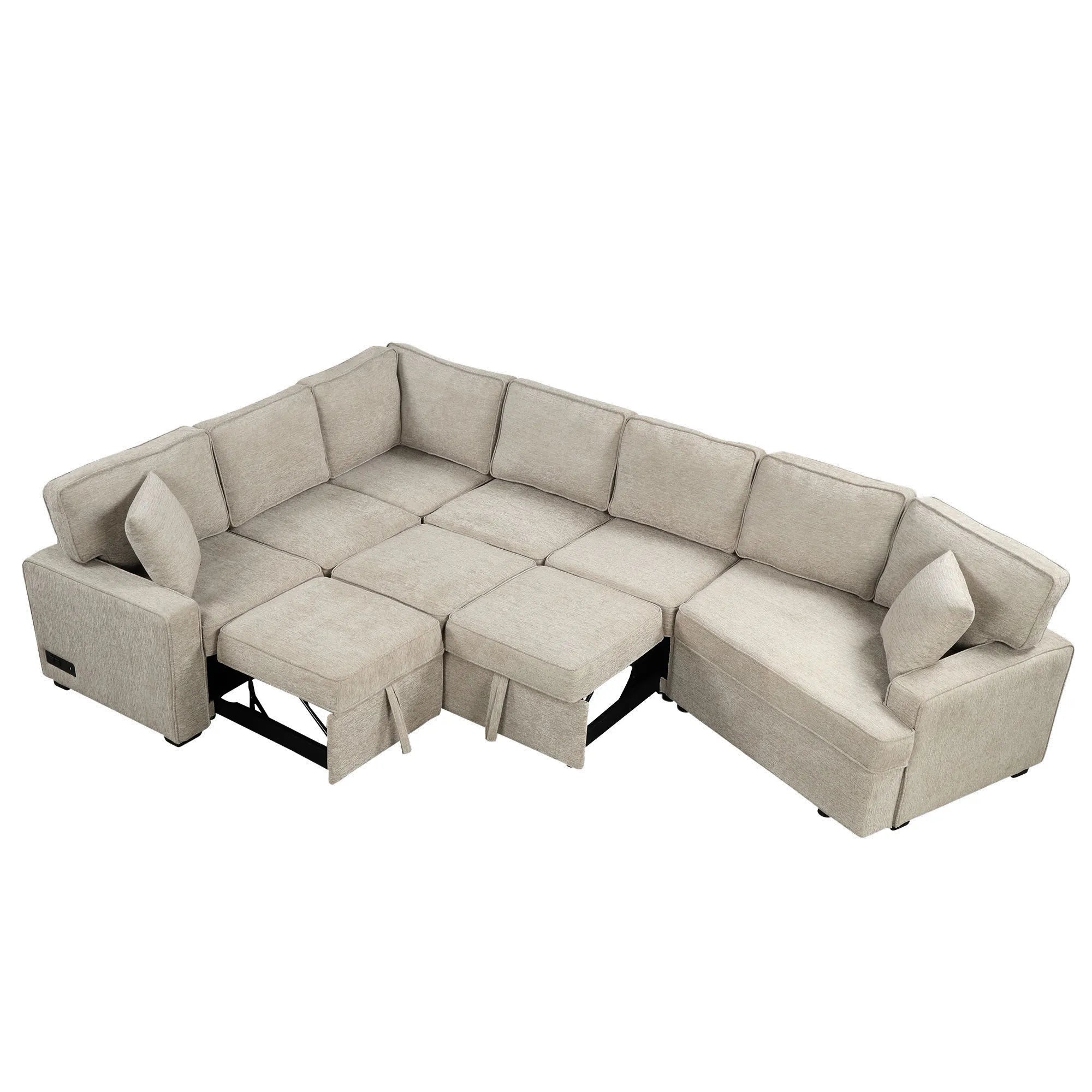 126" L Shape Sectional Sofa Bed