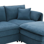 134" 6 Seater U Shaped Chenille Modular Sofa with Double Layer Cushions