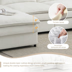 134" 6 Seater U Shaped Chenille Modular Sofa with Double Layer Cushions
