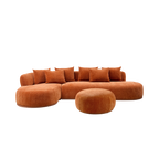 135” Sectional Sofa, L-Shape with Chaise & Ottoman