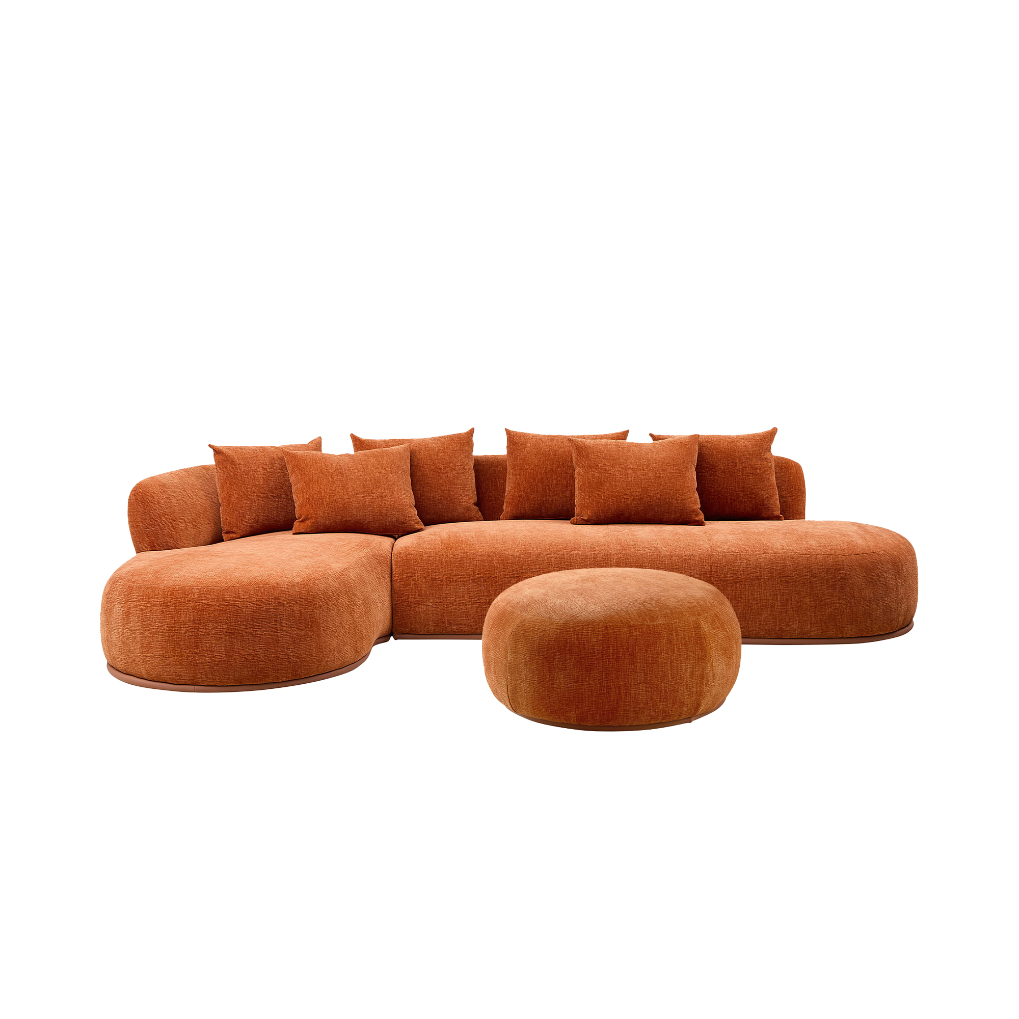 135” Sectional Sofa, L-Shape with Chaise & Ottoman