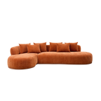 135” Sectional Sofa, L-Shape with Chaise & Ottoman