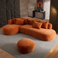 135” Sectional Sofa, L-Shape with Chaise & Ottoman
