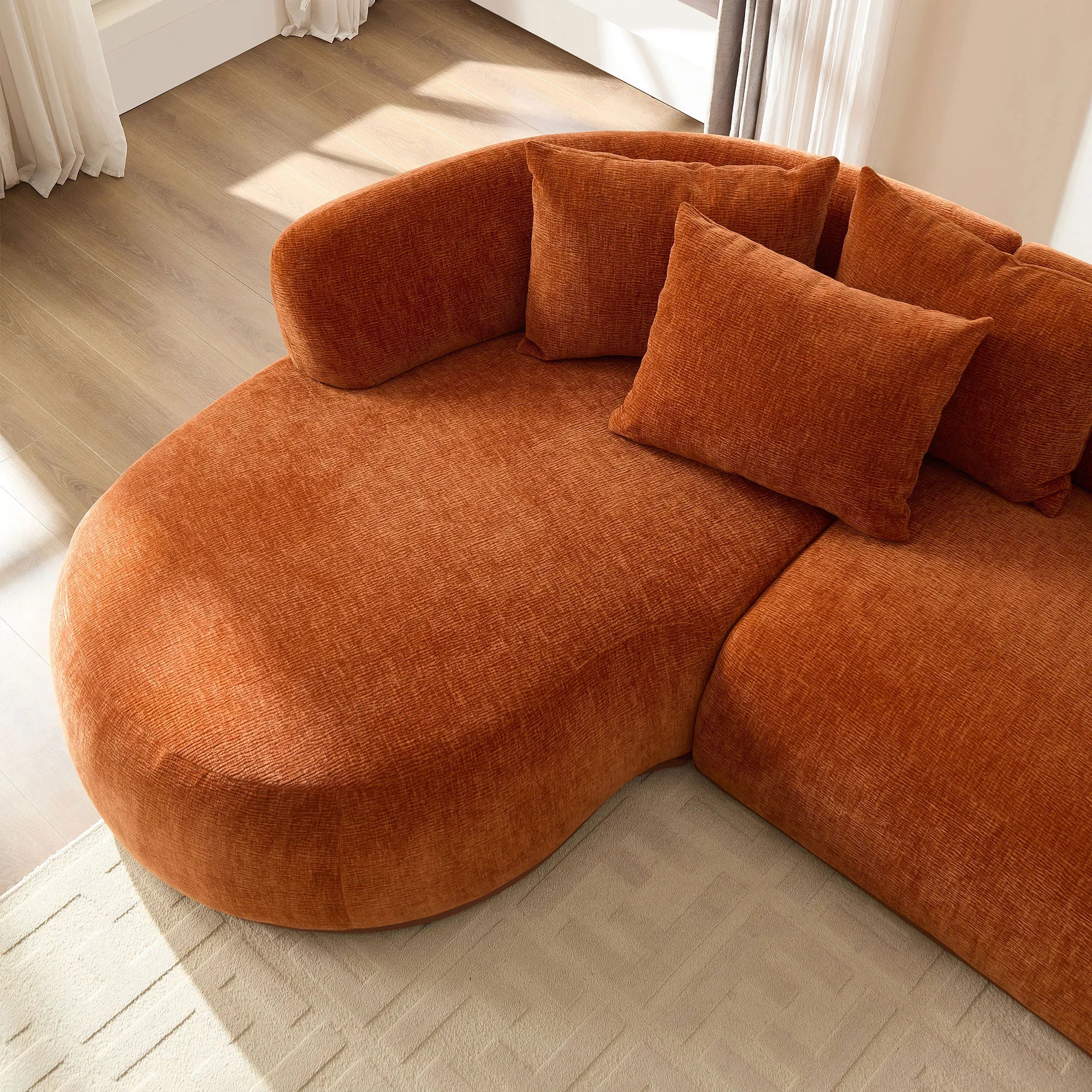 135” Sectional Sofa, L-Shape with Chaise & Ottoman