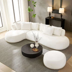 135” Sectional Sofa, L-Shape with Chaise & Ottoman