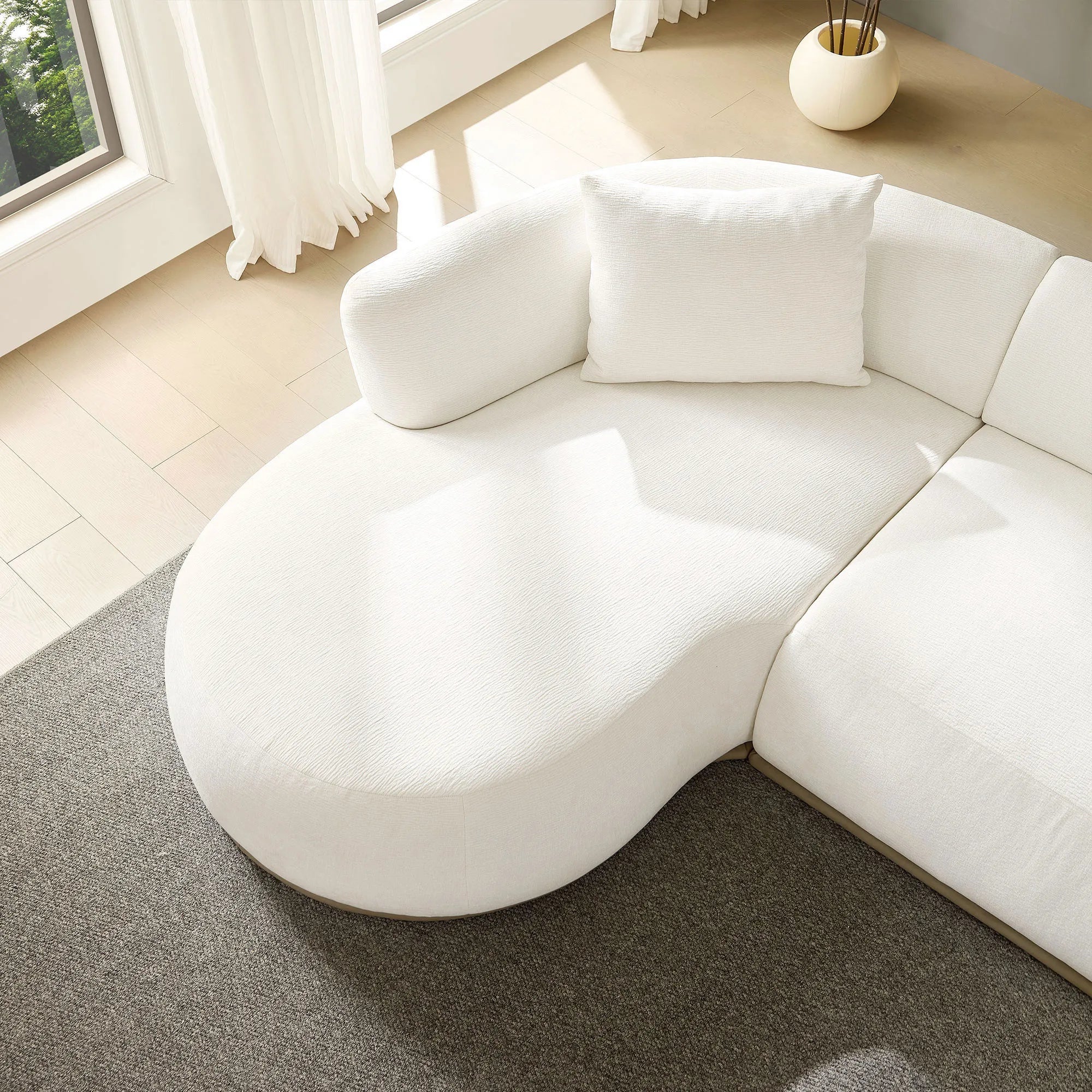 135” Sectional Sofa, L-Shape with Chaise & Ottoman