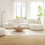 135” Sectional Sofa, L-Shape with Chaise & Ottoman