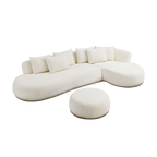 135” Sectional Sofa, L-Shape with Chaise & Ottoman