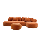 135” Sectional Sofa, L-Shape with Chaise & Ottoman