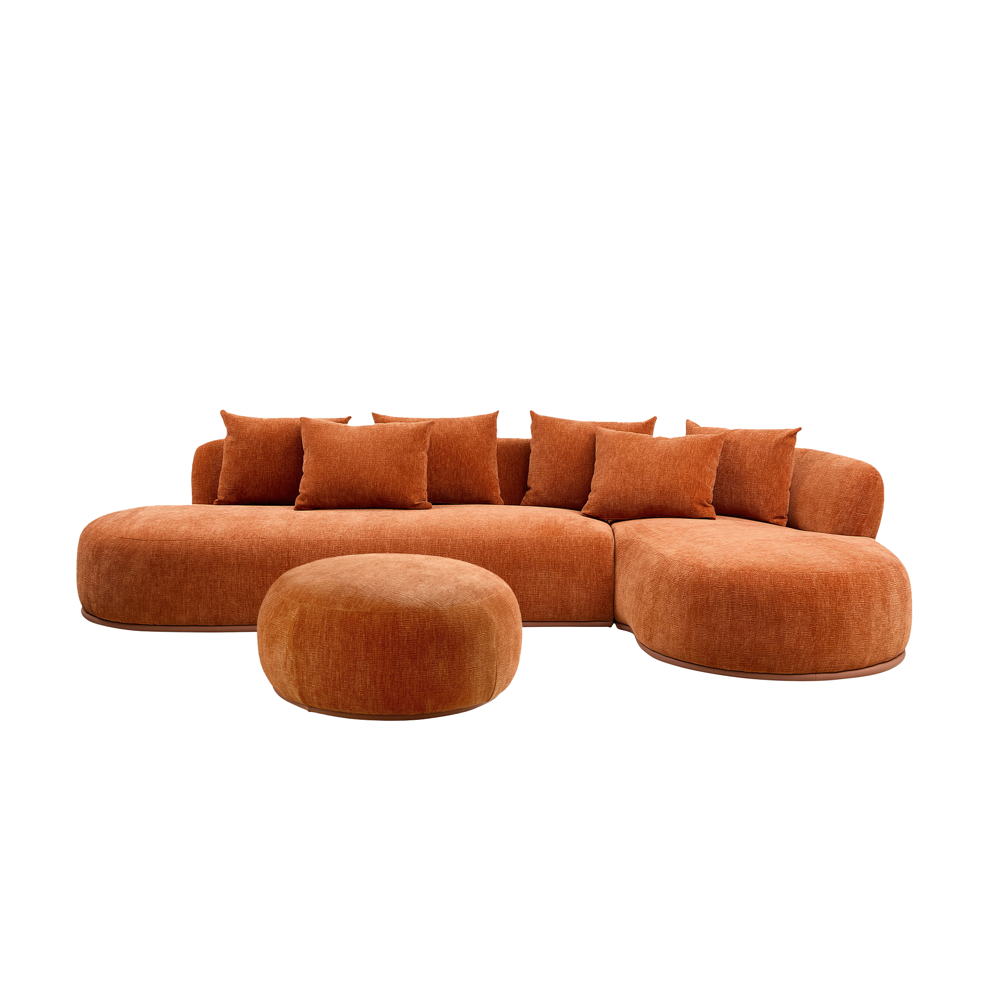 135” Sectional Sofa, L-Shape with Chaise & Ottoman