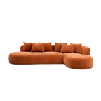 135” Sectional Sofa, L-Shape with Chaise & Ottoman