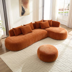 135” Sectional Sofa, L-Shape with Chaise & Ottoman