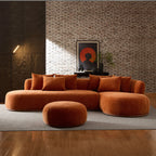 135” Sectional Sofa, L-Shape with Chaise & Ottoman
